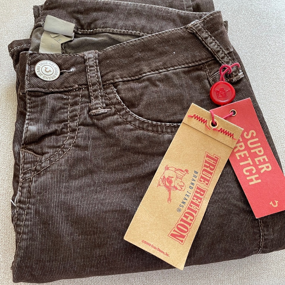 True Religion brown corduroy jeans, sz. 26, nwt